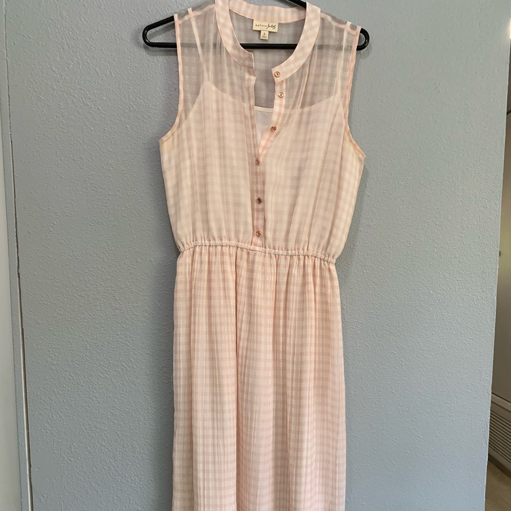 Maison Jules Pink Plaid Dress
